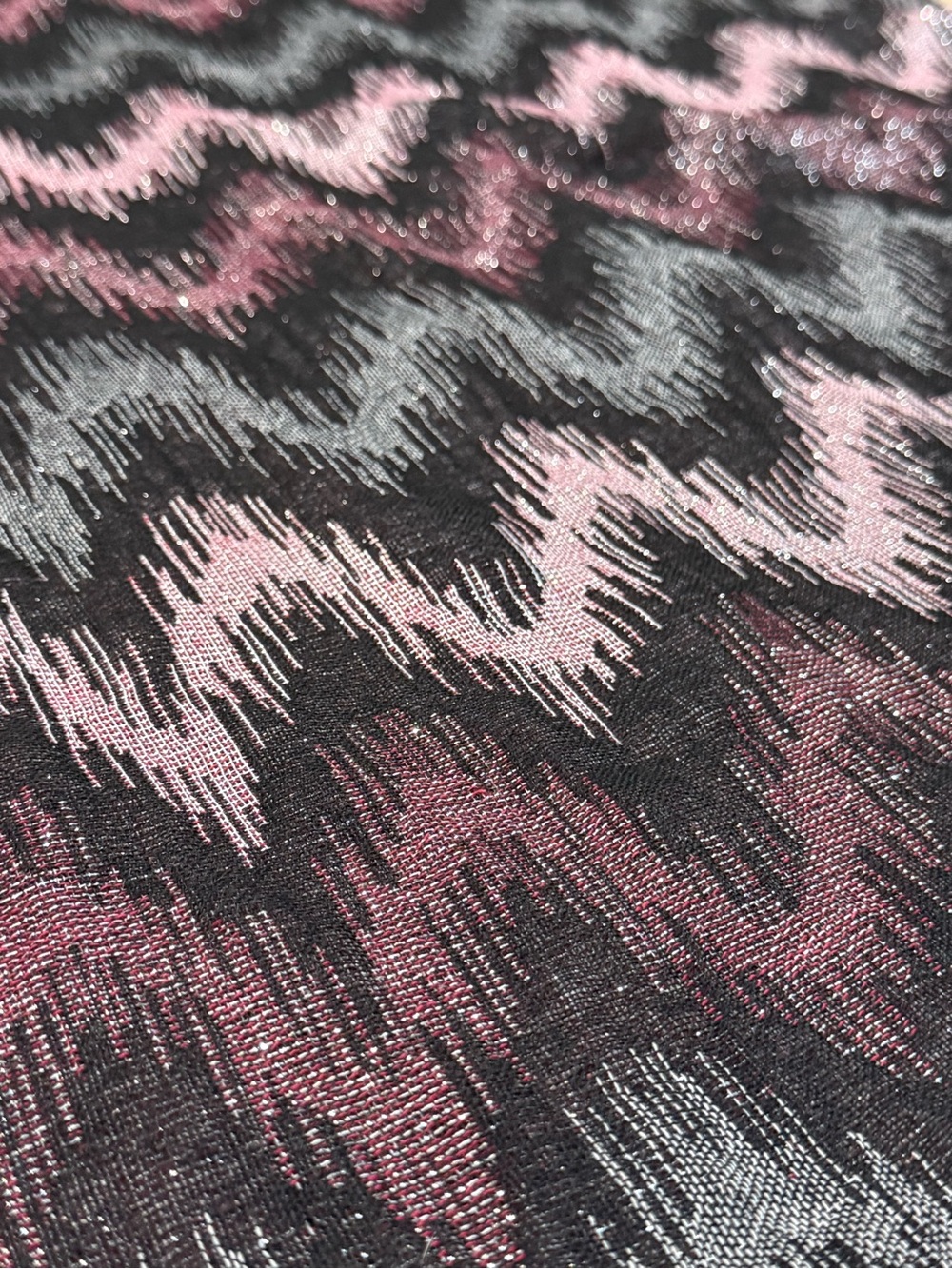 APT. 9 Metallic Chevron Infinity Scarf Wrap Pink Black Gray Shimmer - Picture 3 of 15